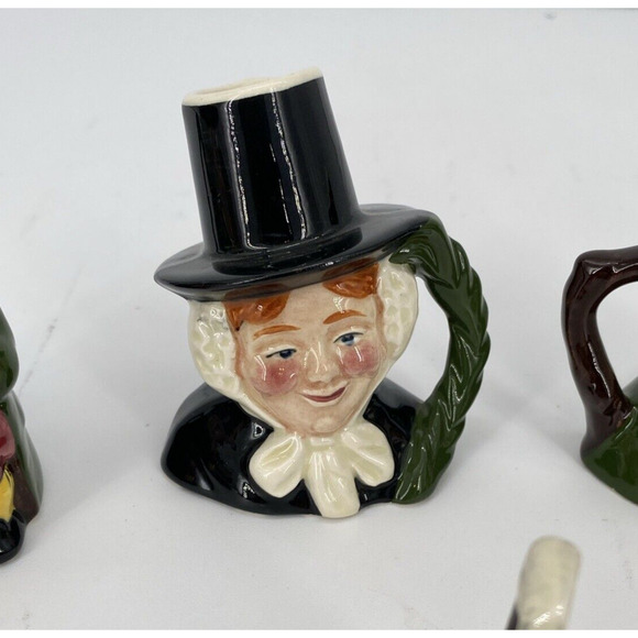 Sylvac Staffordshire Set Of 8 Ceramic Toby Pitchers 2"-3" Hand Painted England - Picture 12 of 16